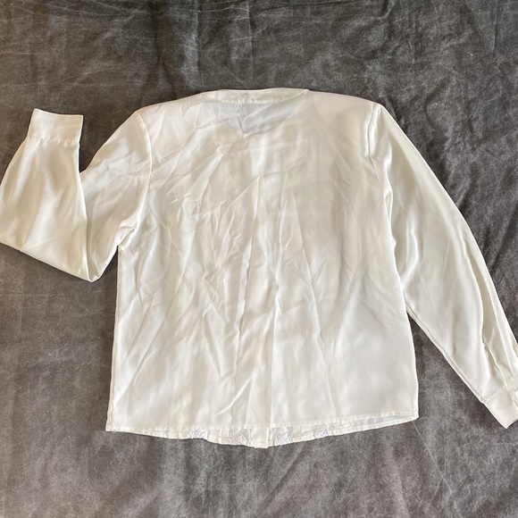 Vintage 80’s Kendra Scott cream blouse feminine bohemian cottagecore - Picture 8 of 9